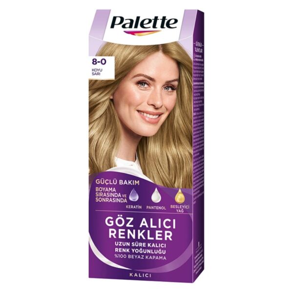 Palette Göz Alici Renkler Saç Boyasi 8-0Koyu Sari