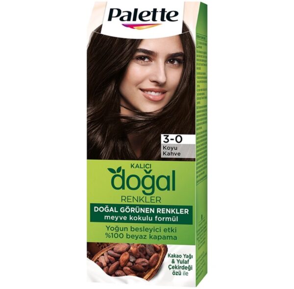 Palette Kalici Dogal Renkler Saç Boyasi 3-0 Koyu Kahve