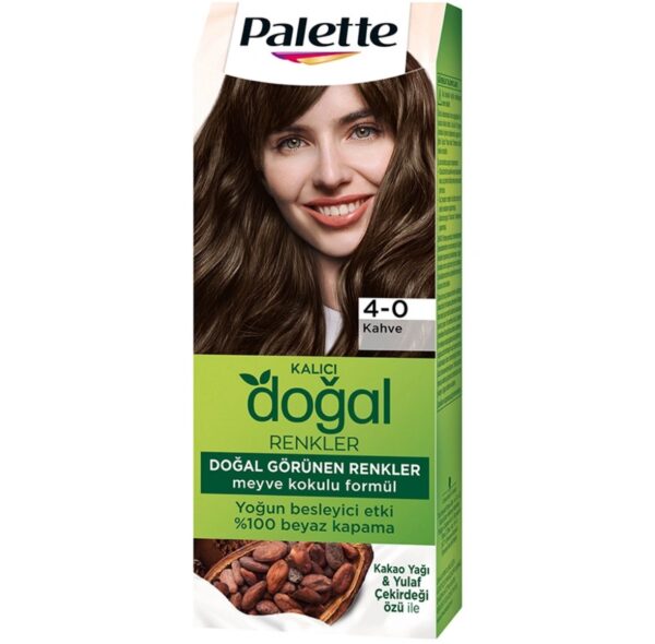 Palette Kalici Dogal Renkler Saç Boyasi
4-0 Kahve