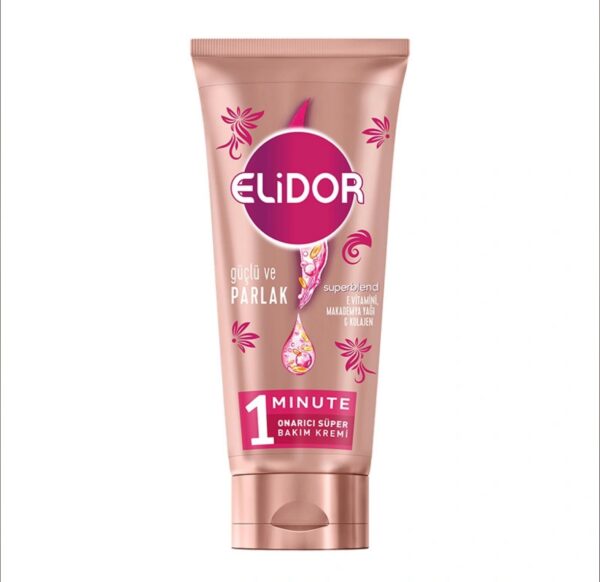 Elidor 1 Minute Onarici Süper Saç Bakim Kremi Güçlü ve Parlak 170 ml