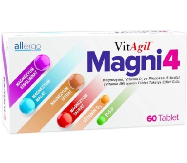 Vitagil magni4 magnezyum - vitamin D3-P5P 30 saşe