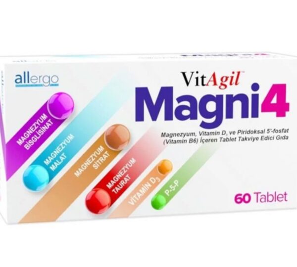 Vitagil magni magnezyum - vitamin D3 -P5P 60 tablet
