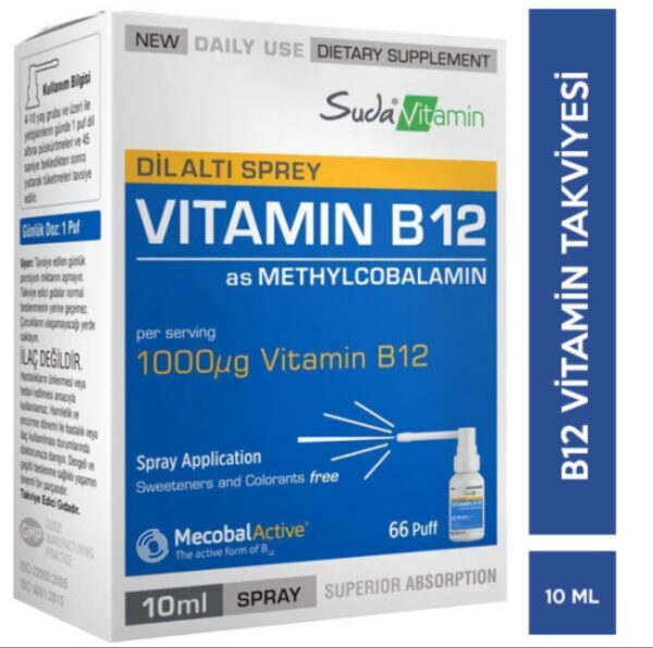 Suda vitamin B12 dil altı sprey 10 ml