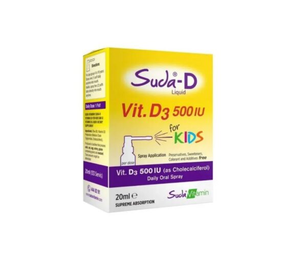 Suda vitamin suda D vit.D3 for kids 500 ıu sprey 20 ml
