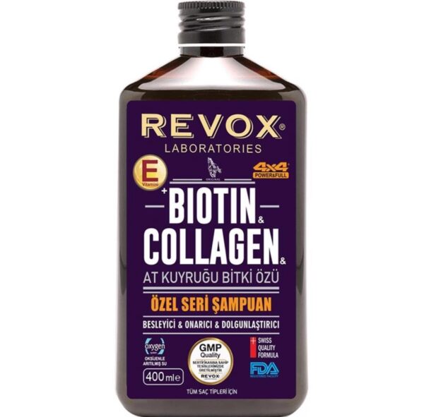 Revox biotin & collagen & at kuyruğu bitki özlü şampuan 400 ml